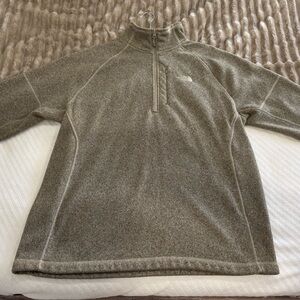 North Face Men's 1/4 Zip Fleece Jacket Size XL RN#61661 CA#30516 Tan/Brown